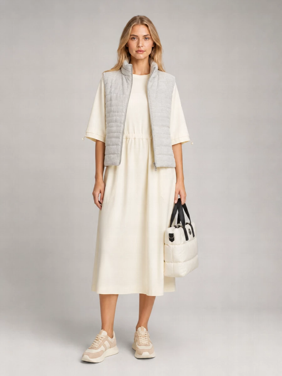 Moorer Linen Sleeveless Down Jacket