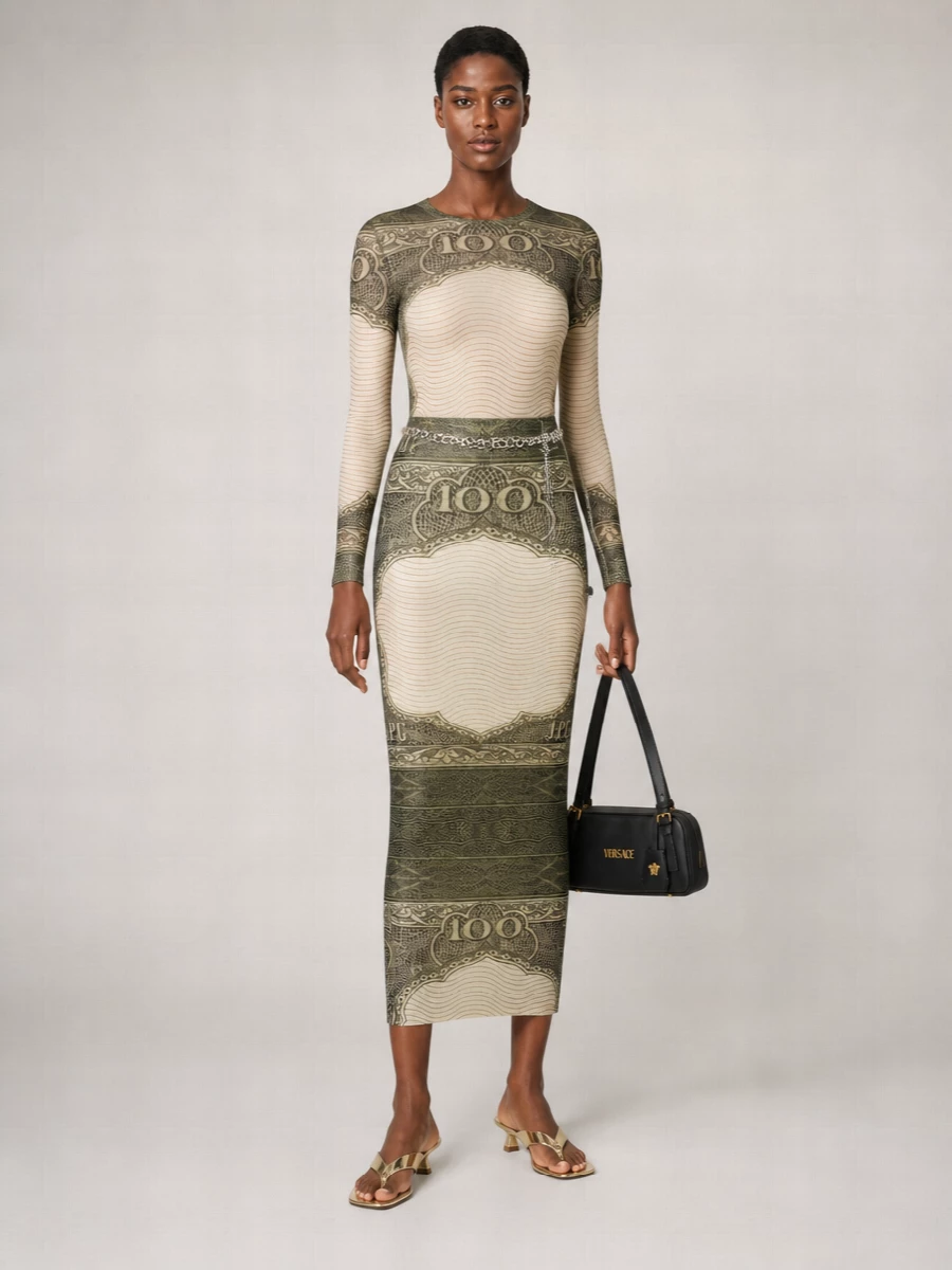 Jean Paul Gaultier Midi Fitted Skirt
