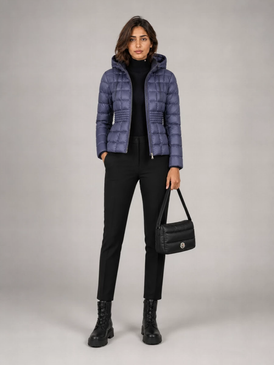 Moncler Short Hooded Quilted Down Jacket
