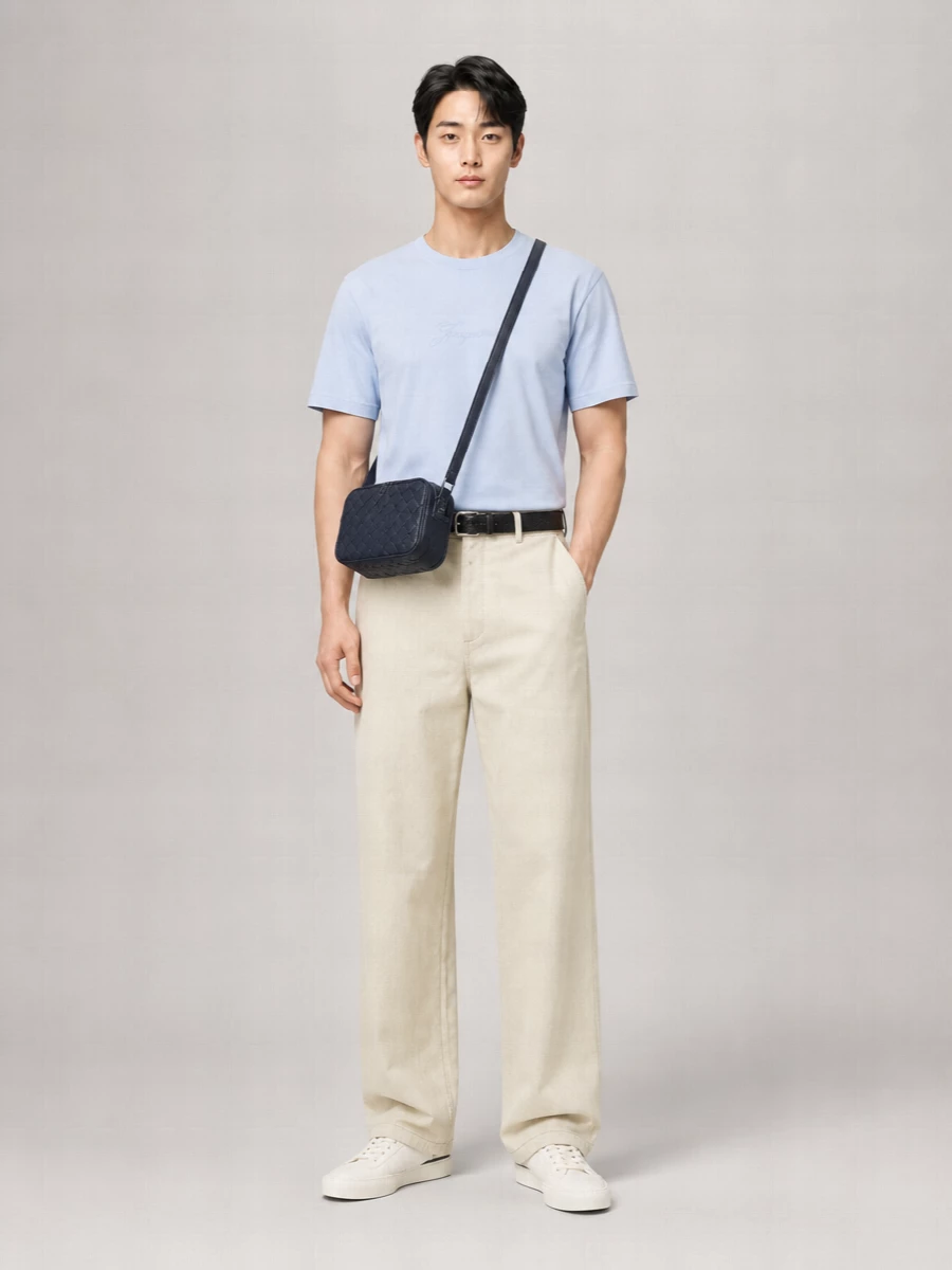 Jacquemus Cotton Logo Embroidered Short Sleeve T-Shirt