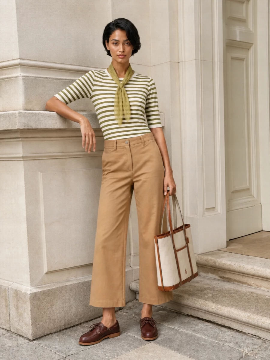 Ralph lauren chinos striped tee boat shoes
