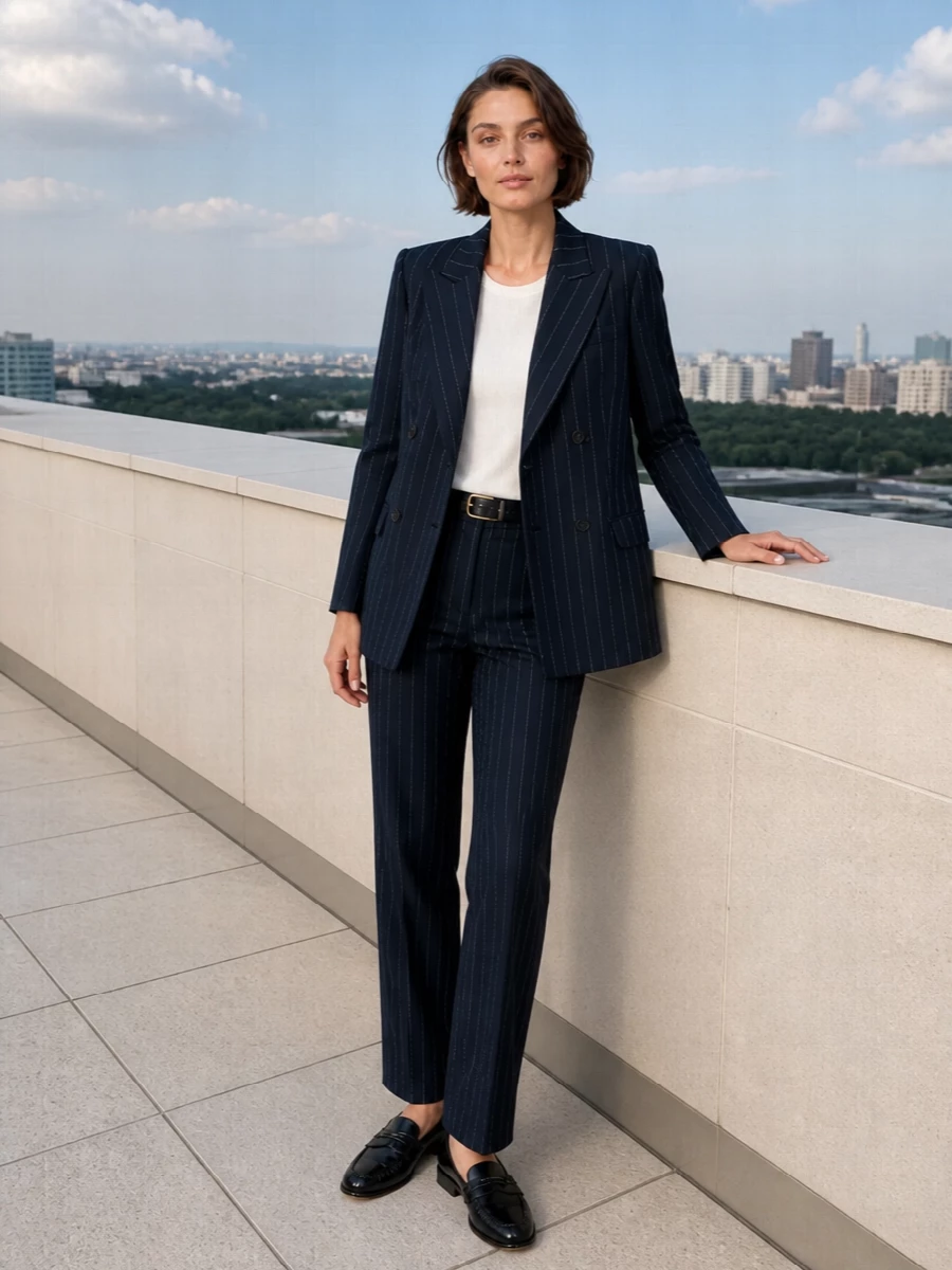 Ermanno firenze pinstripe blazer lardini trousers
