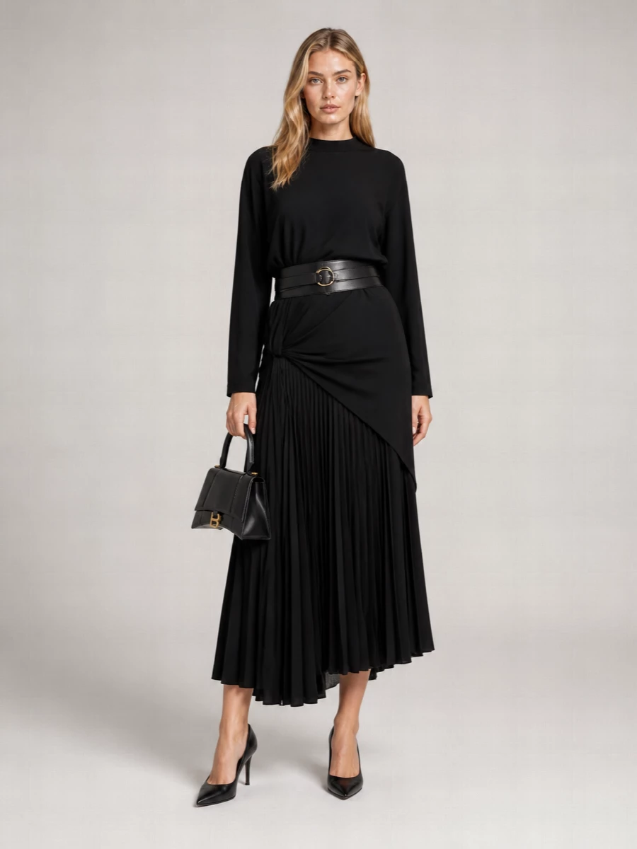 Balenciaga Cotton Asymmetric Twisted-Knot Jersey Dress
