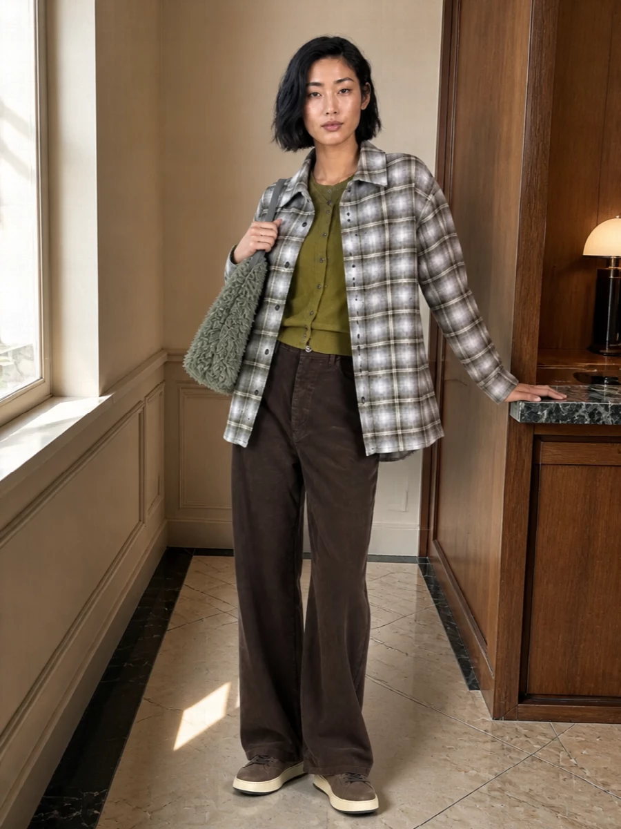 Dunst shacket corduroy trousers knit styling