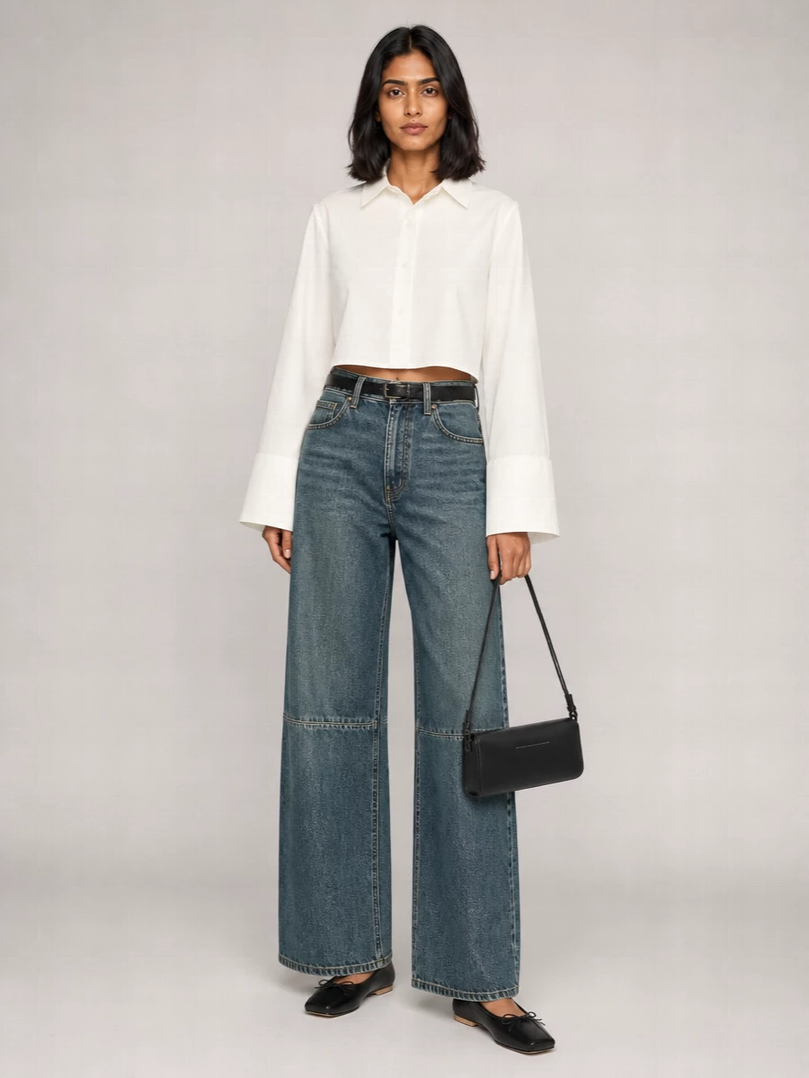 Mm6 Maison Margiela Denim Wide-Leg Trousers