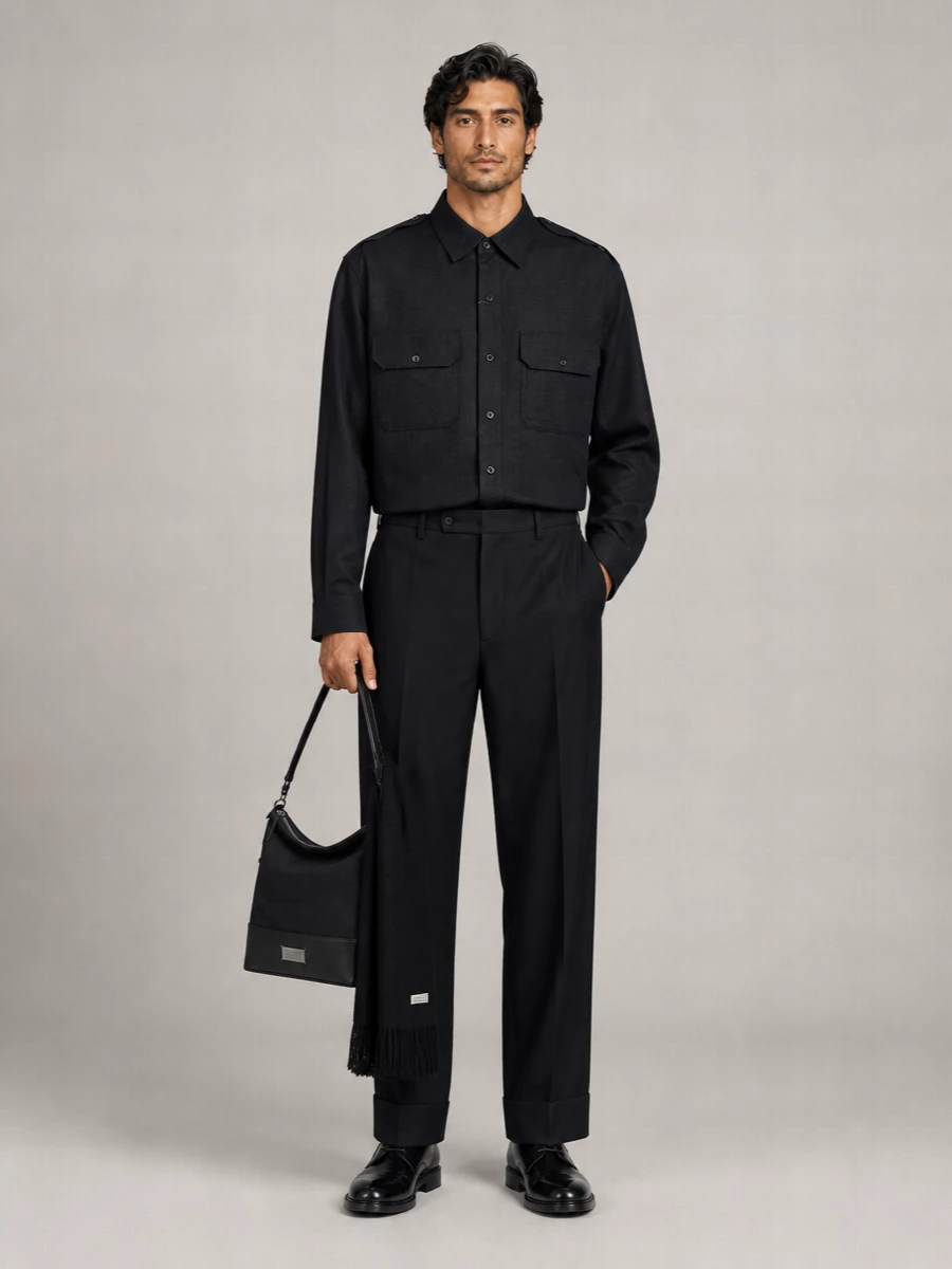 Maison Margiela Wool Long-Sleeve Shirt