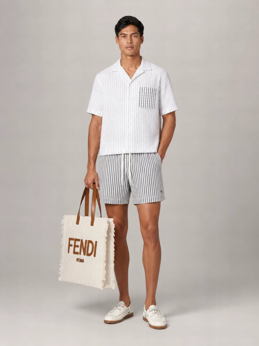 Fendi Jacquard Tote Bag