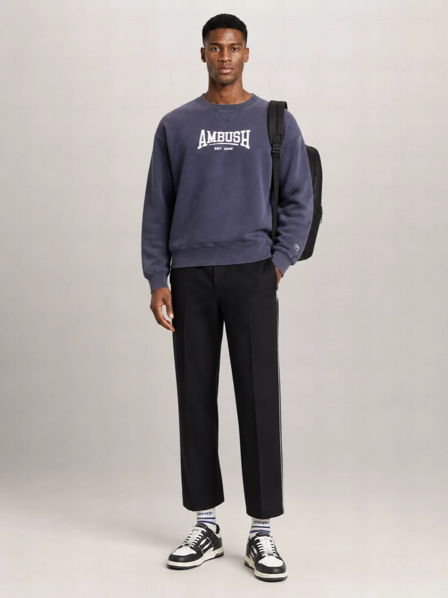 Ambush Cotton Ribbed Crew-Neck Sweatshirt