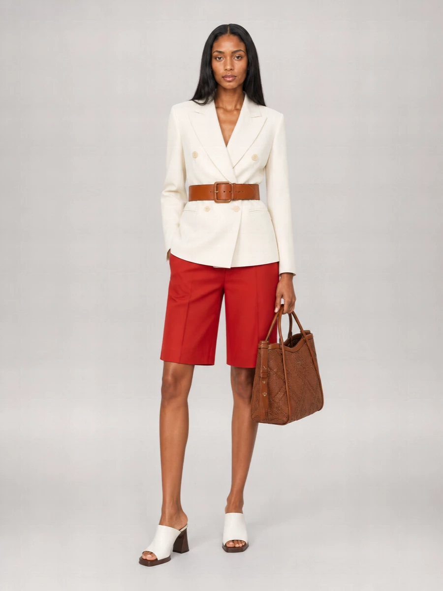 Max Mara Linen Knee-Length Bermuda Shorts