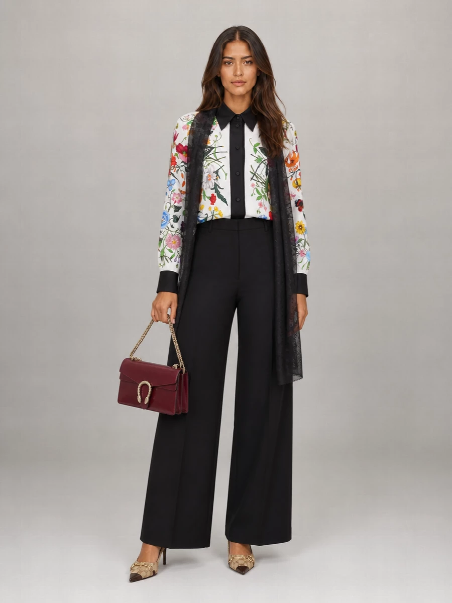 Gucci Logo-Print Slingback Pumps