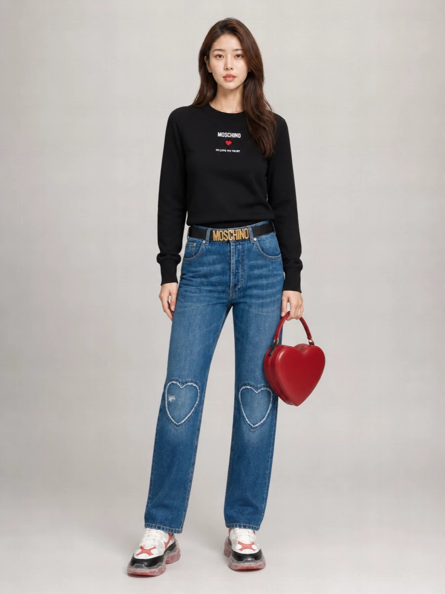 Moschino Nappa Leather Shoulder Bag