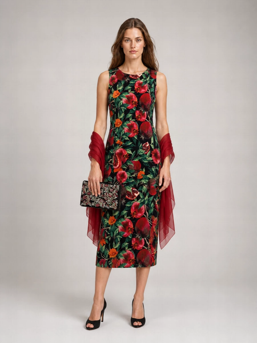 Dolce&Gabbana Viscose Sleeveless Floral-Print Midi Dress