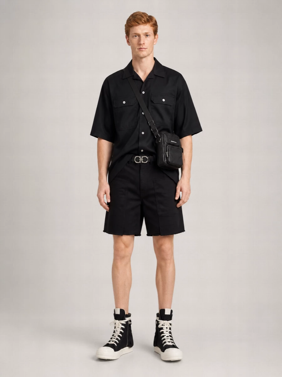 Rick Owens Drkshdw Cotton Short-Sleeve Button-Down Shirt