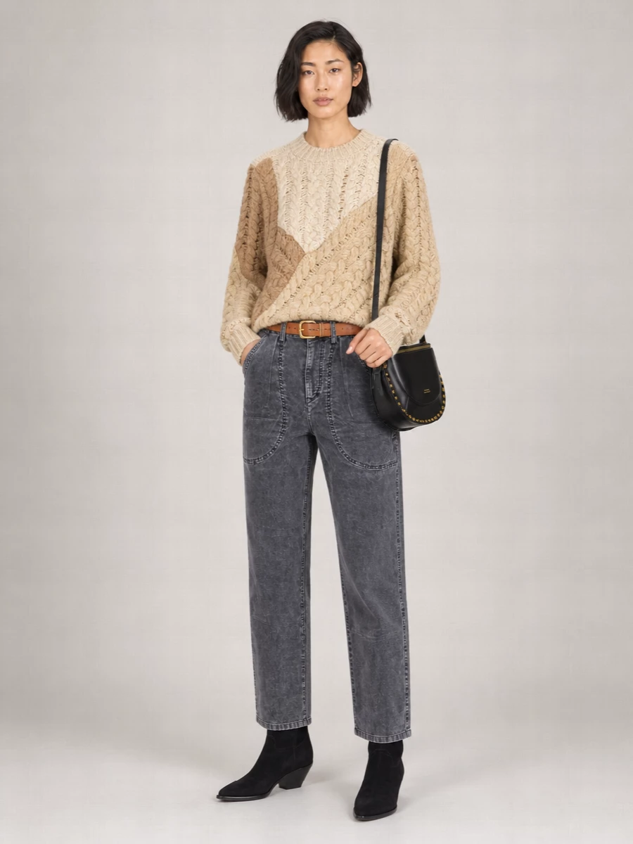 Isabel Marant Etoile Ribbed Velvet Wide Tapered Trousers
