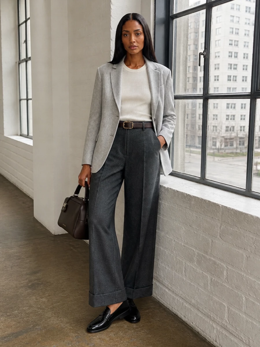 Brunello cucinelli grey blazer trouser outfit