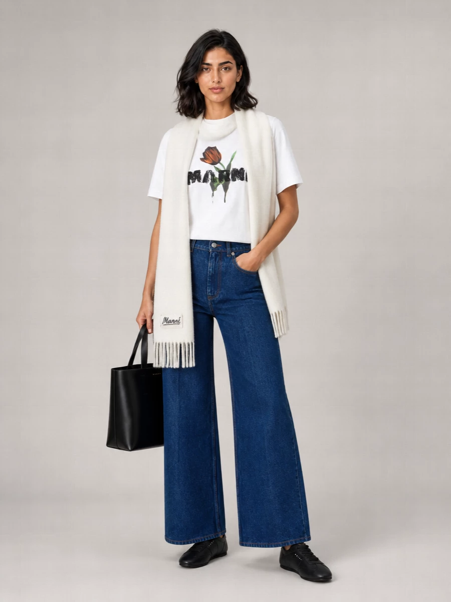 Marni Cotton Oversized Tulip Print T-Shirt