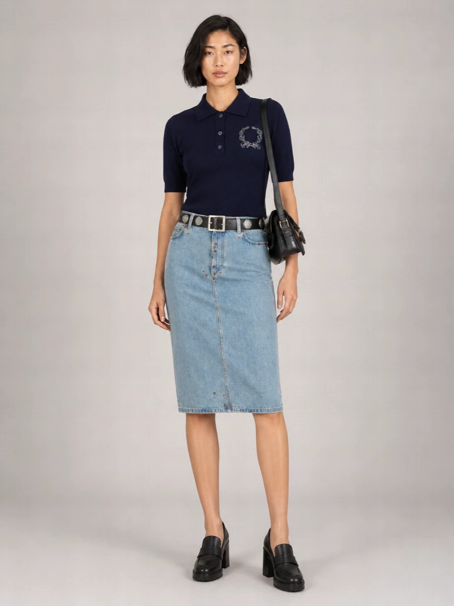 Moschino Denim Pencil Skirt