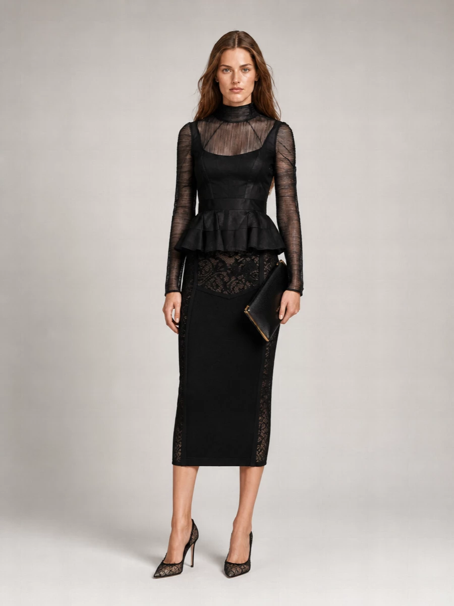 Elisabetta Franchi lace fitted jacket