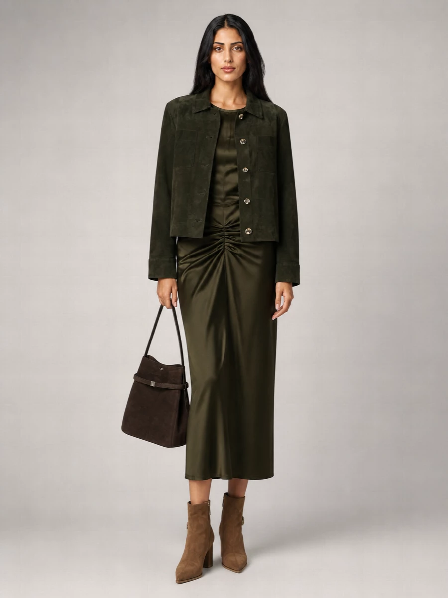 S Max Mara Leather Single-Breasted Coat