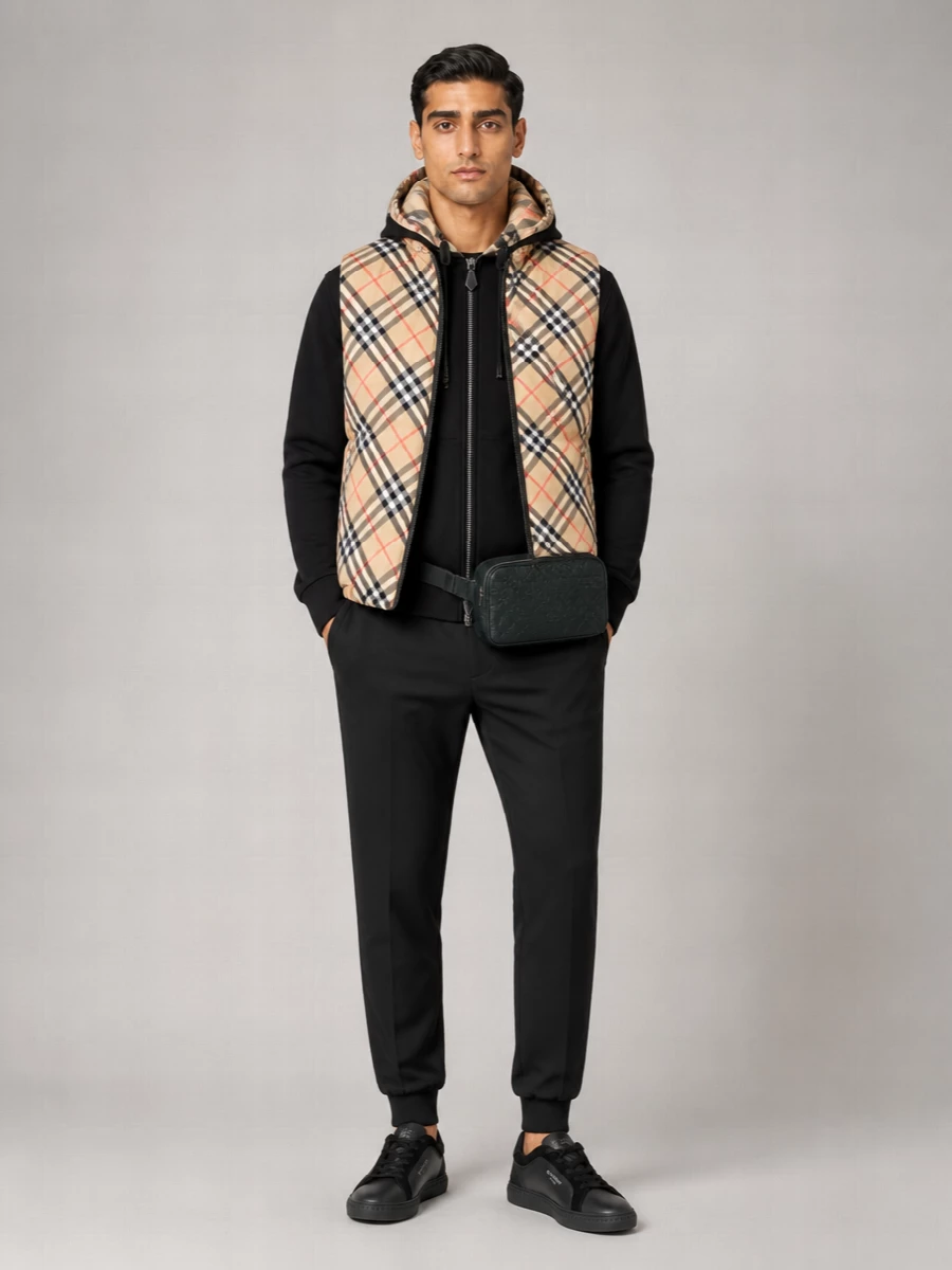 Burberry Quilted Check Padded Vest