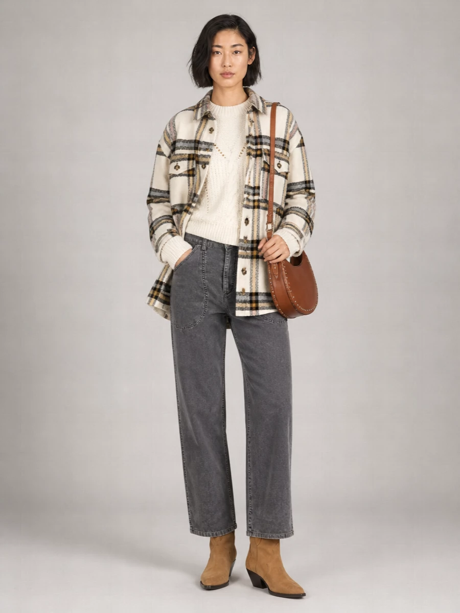 Isabel Marant Oskan Moon Leather Shoulder Bag