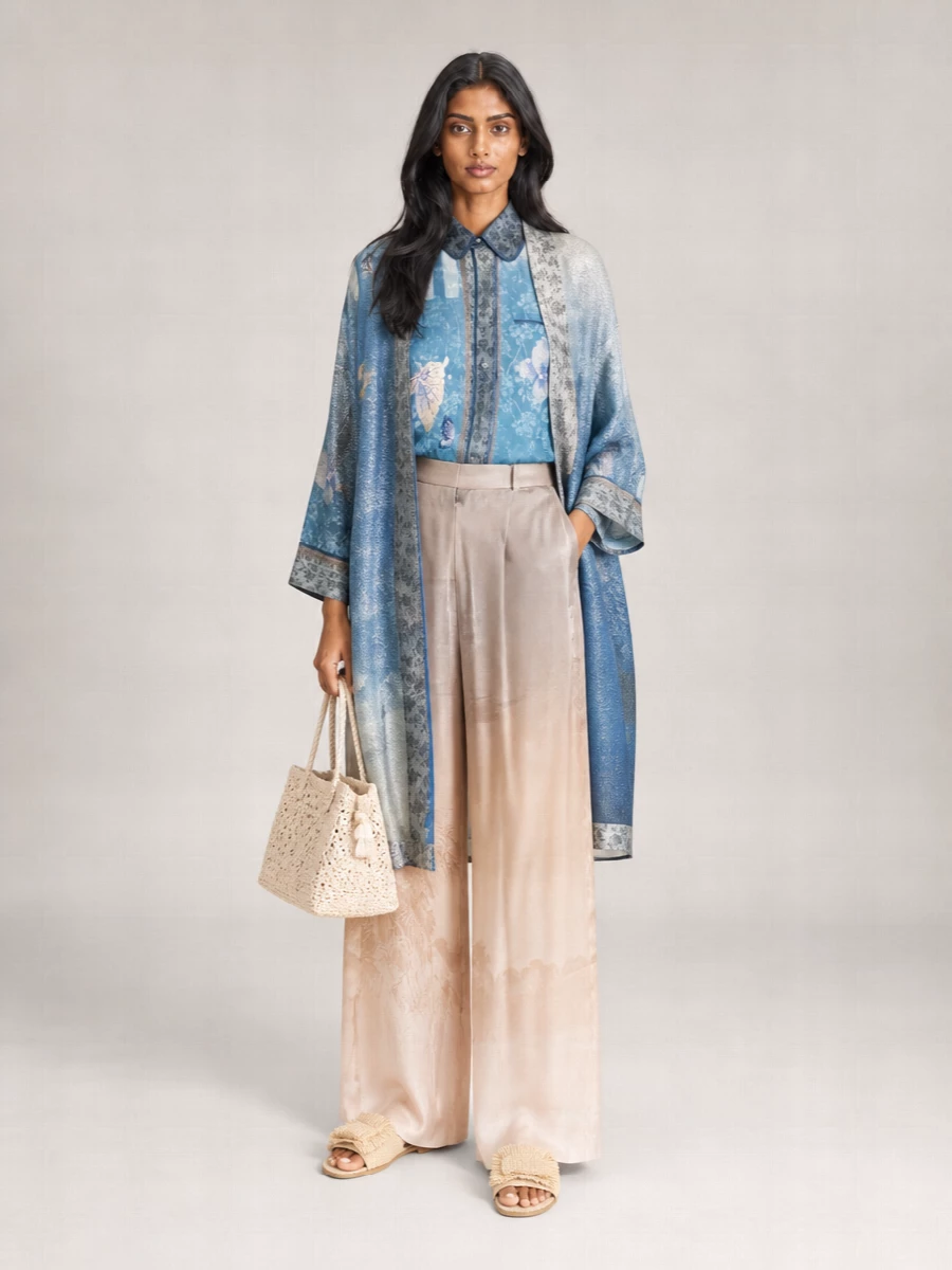 Pierre Louise Mascia Silk Kimono Jacket