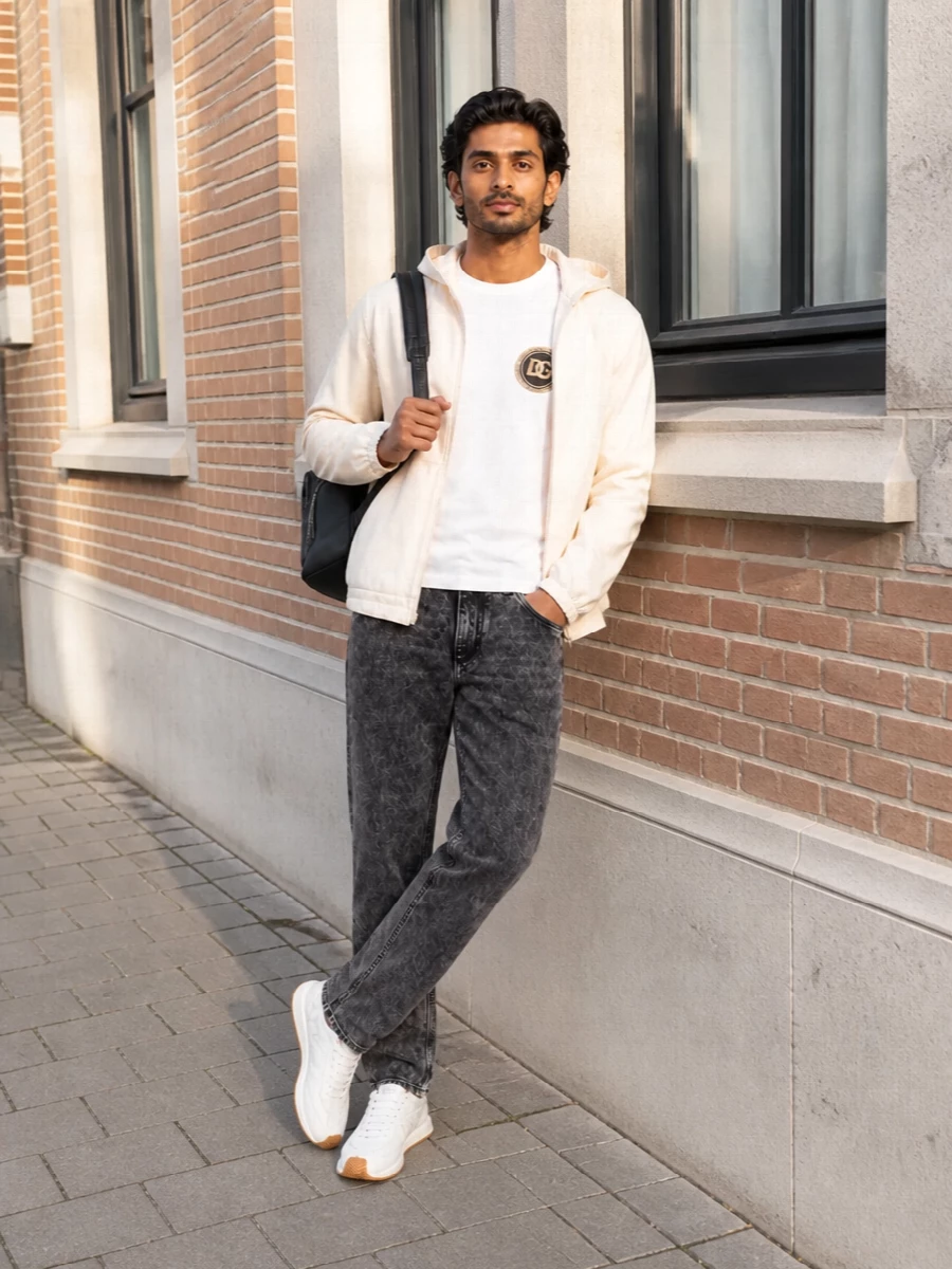 Dolce gabbana off white jacket charcoal jeans