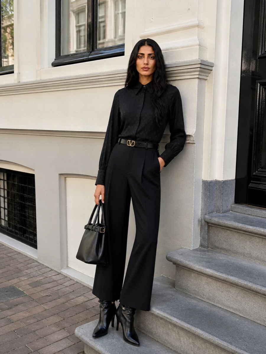 Isabel marant polka dot shirt wide leg trousers