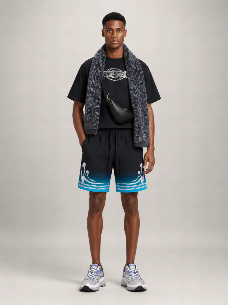 Casablanca Silk Printed Bermuda Shorts