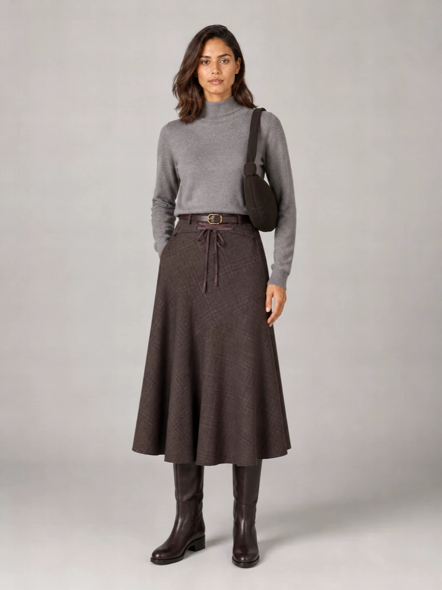 Our Legacy Virgin Wool Checked Maxi Skirt