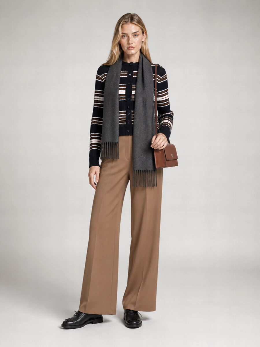 Max Mara Cashmere Fringe Scarf