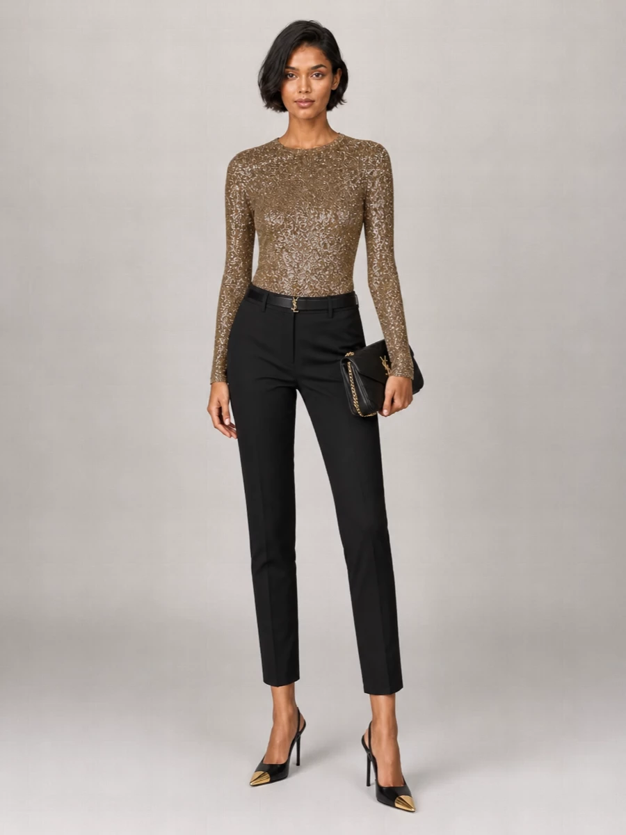 Saint Laurent Embellished Nylon Mini Dress