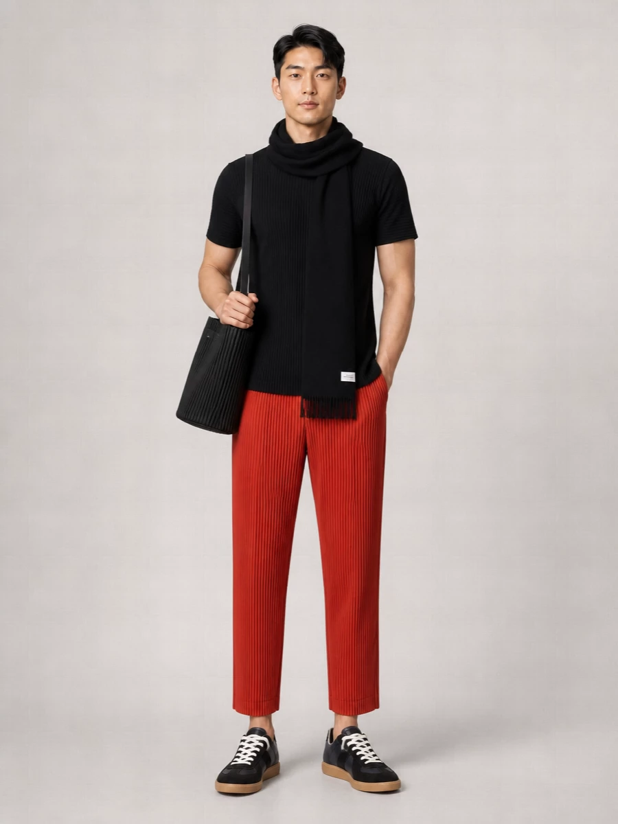 Homme Plisse Issey Miyake Monthly Colors September Cropped Trousers