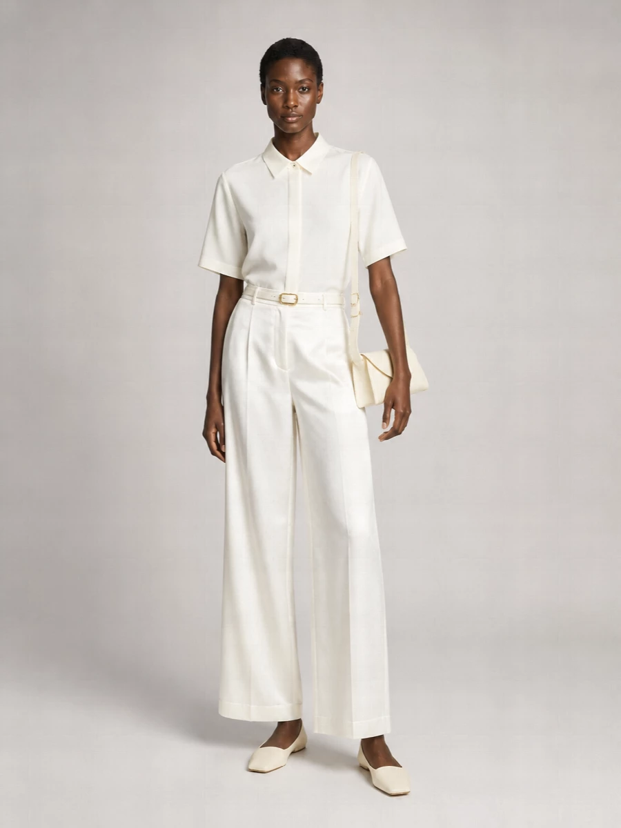 Alysi Silk Cropped Shirt