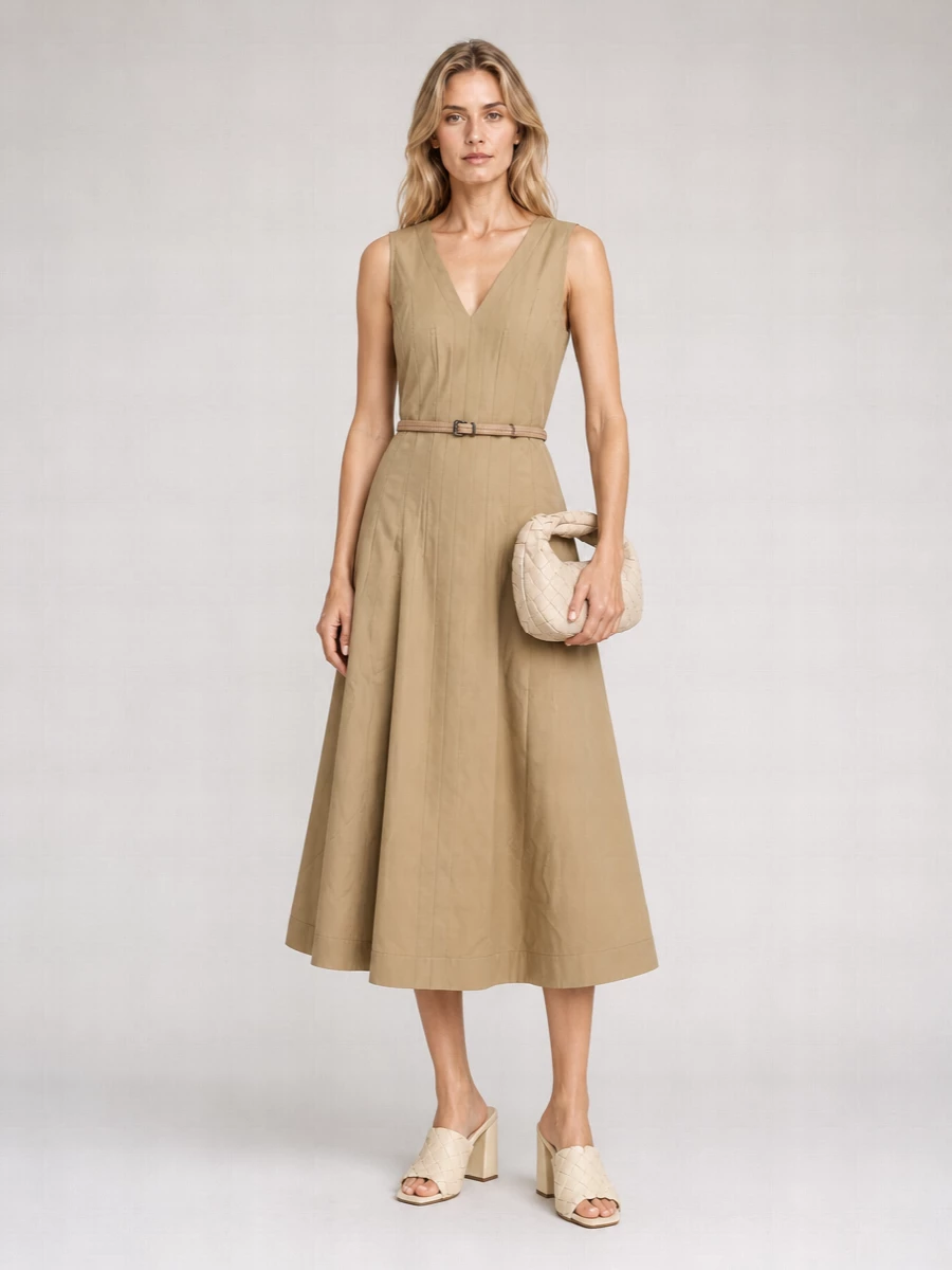 Bottega Veneta Cotton Blend Midi Dress