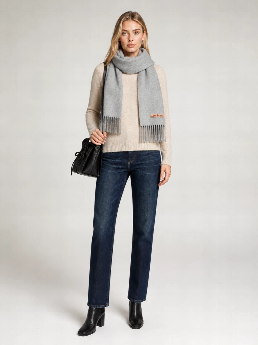 Acne Studios Fringed Wool Scarf