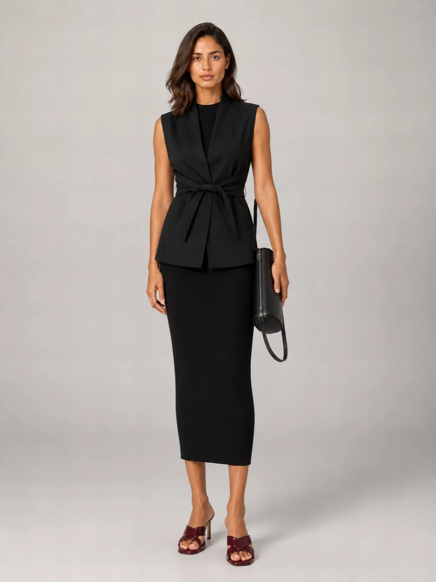 Rick Owens Wool Slim-Fit Sleeveless Jacket