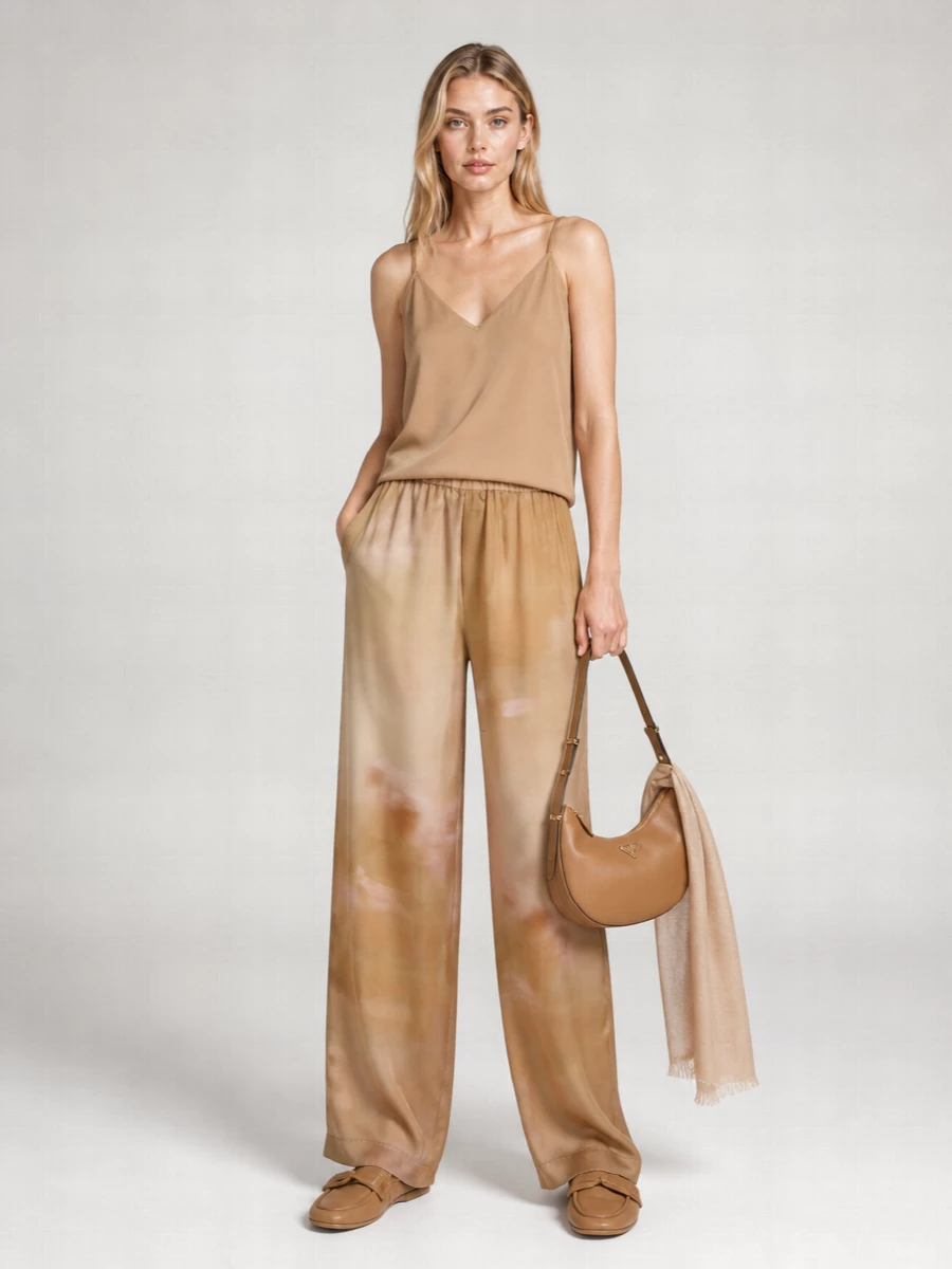 Fabiana Filippi Printed Silk Wide-Leg Trousers