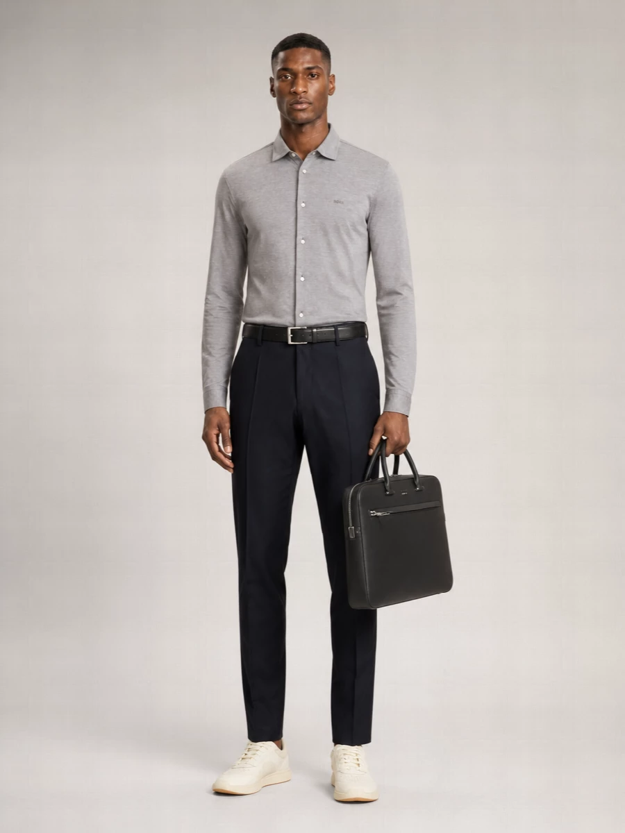 Boss Long-Sleeve Cotton Jersey Shirt