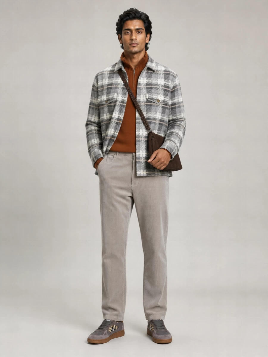Guest In Residence cashmere checked long-sleeve shirt jacket