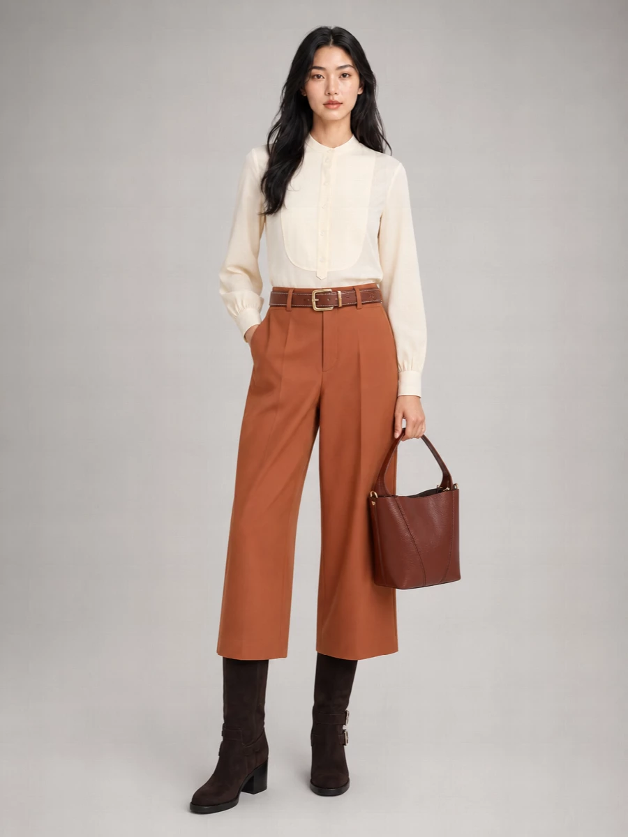 Chloé Cotton High-Rise Flared Suit Trousers