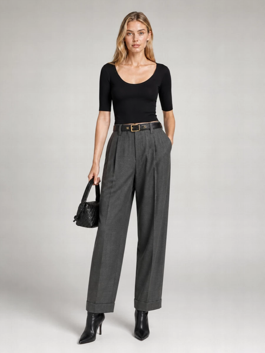 Brunello Cucinelli Ribbed Scoop Neck T-Shirt With Short Sleeves