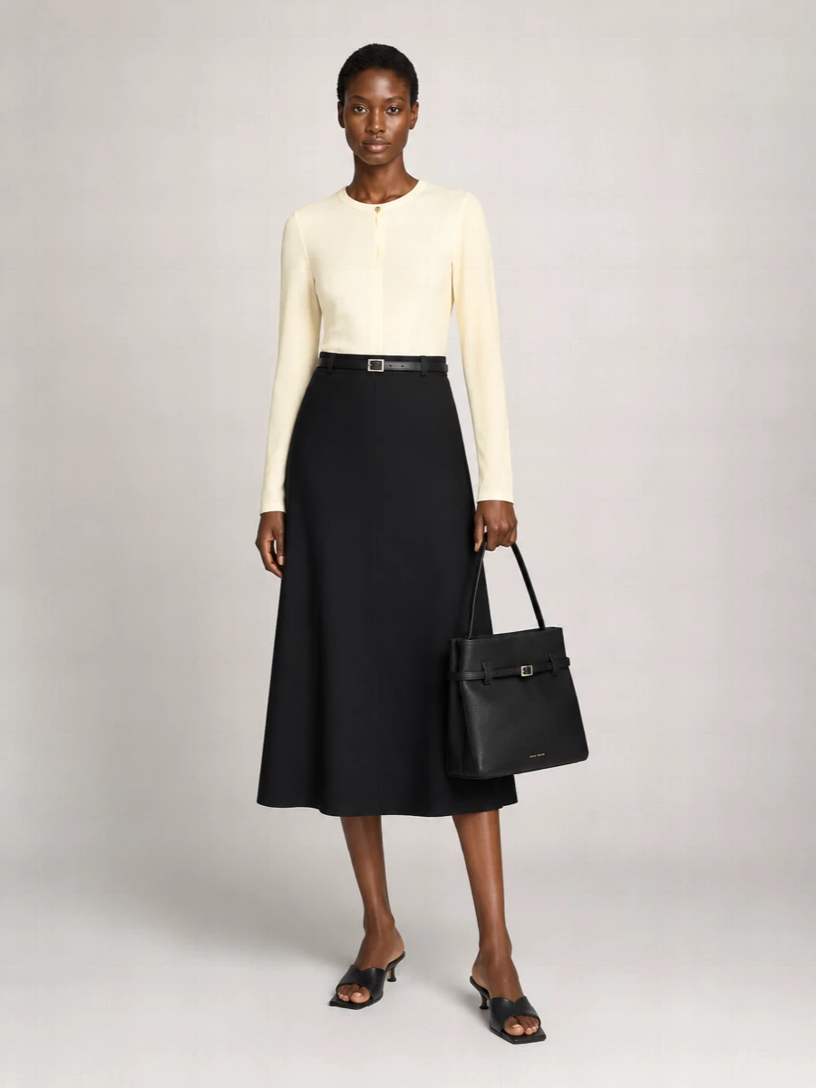Max Mara Asymmetric Draped Midi Skirt