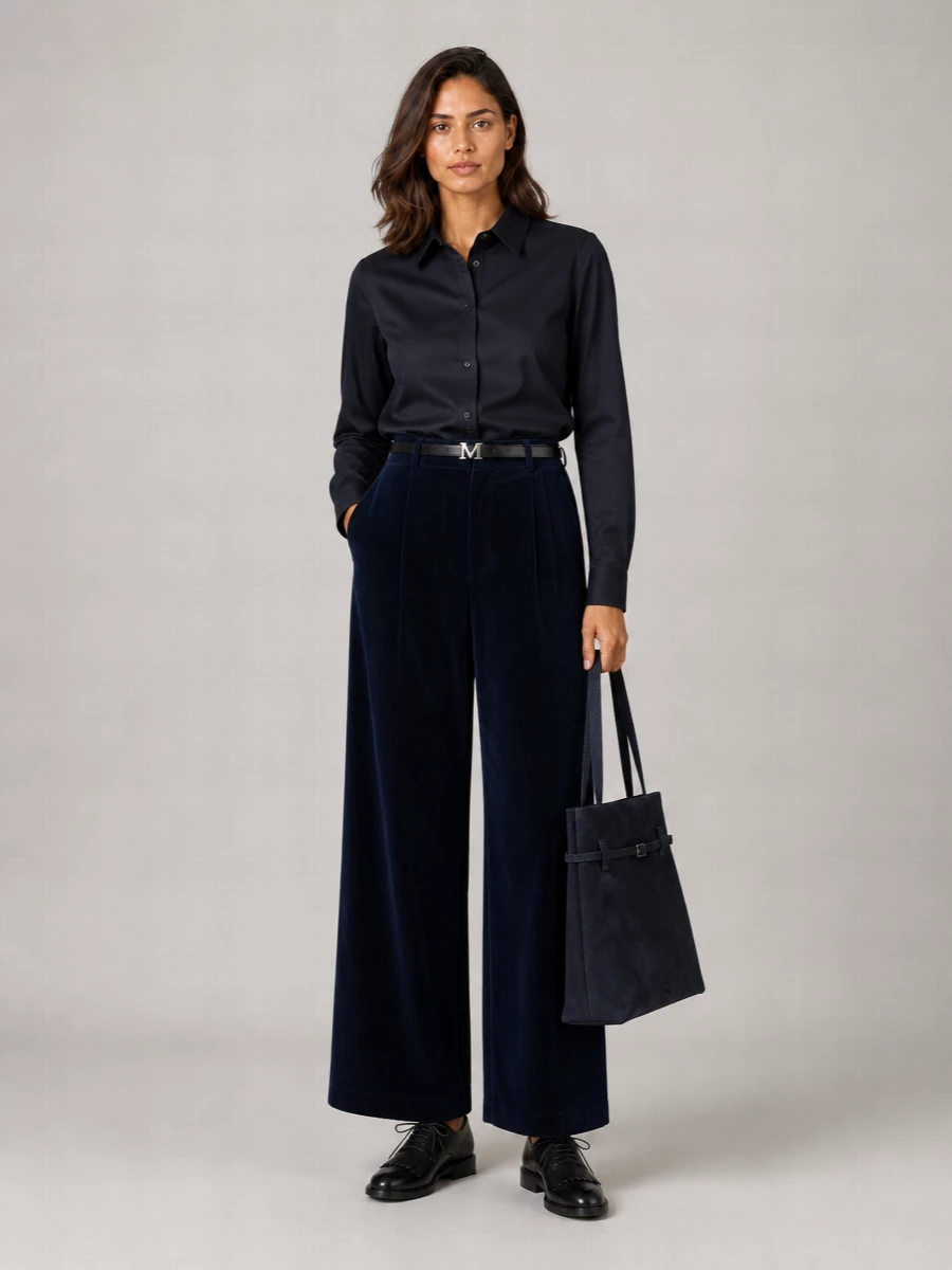 S Max Mara cotton wide-leg trousers