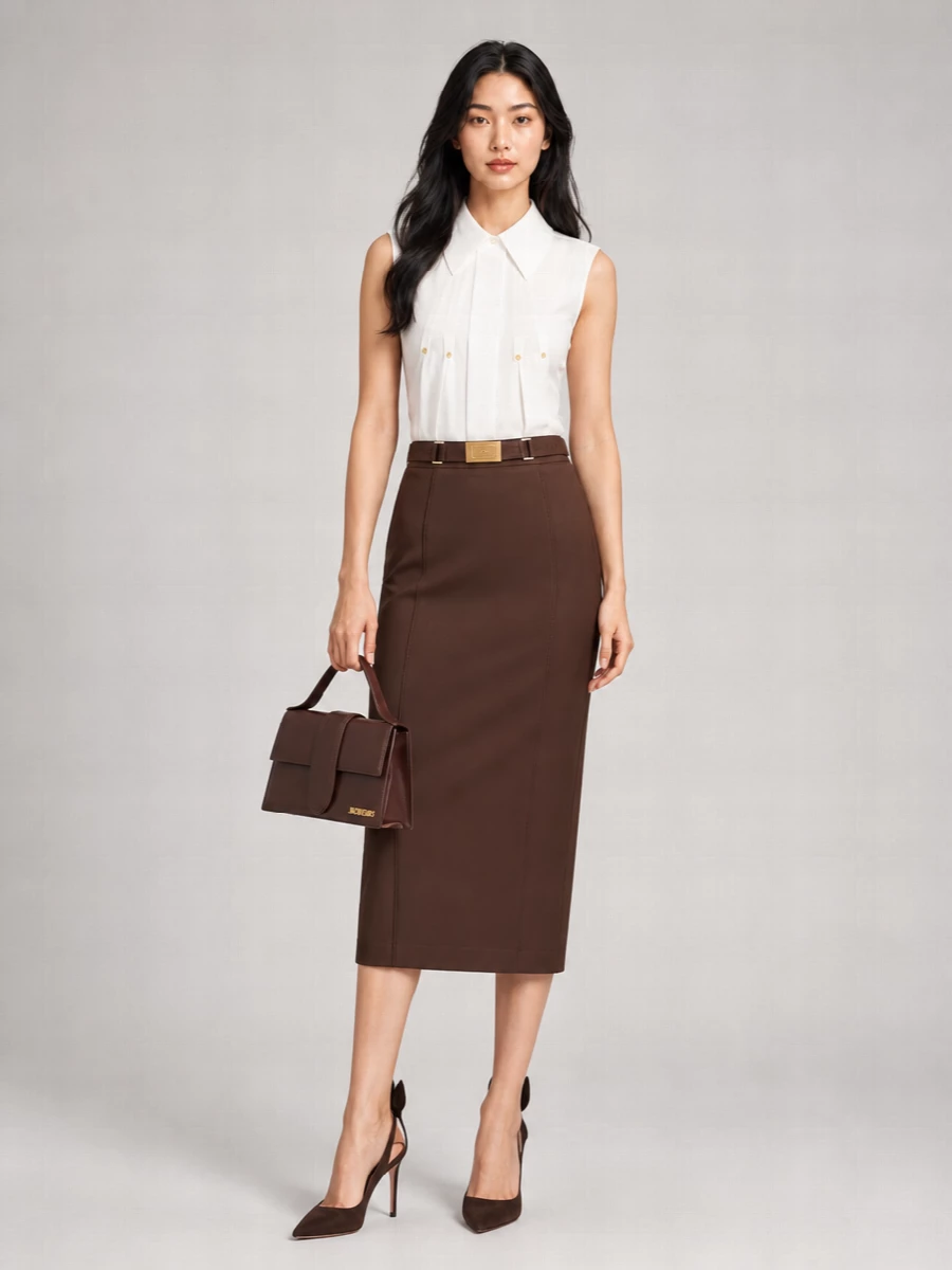 Elisabetta Franchi Belt Pencil Skirt