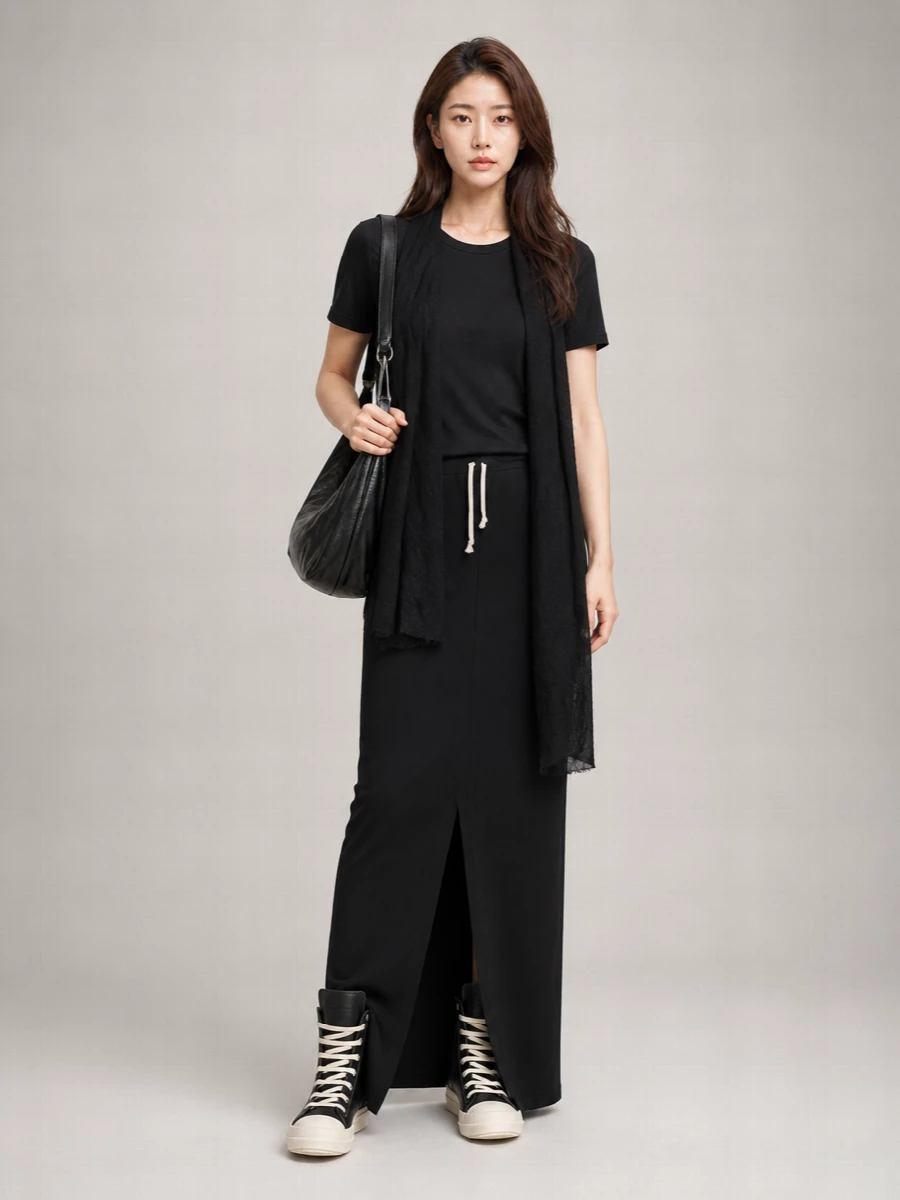 Rick Owens Leather High-Top Sneakers