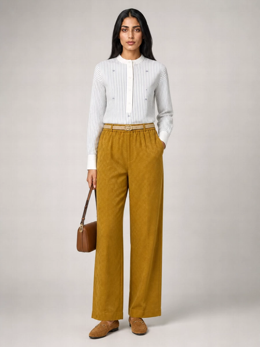 Gucci Jacquard Wide-Leg Trousers