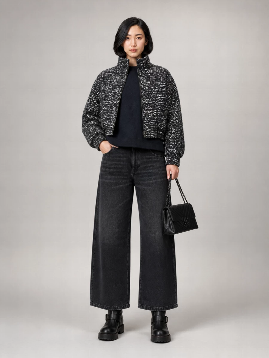 Darkpark Virgin Wool Bouclé Bomber Jacket