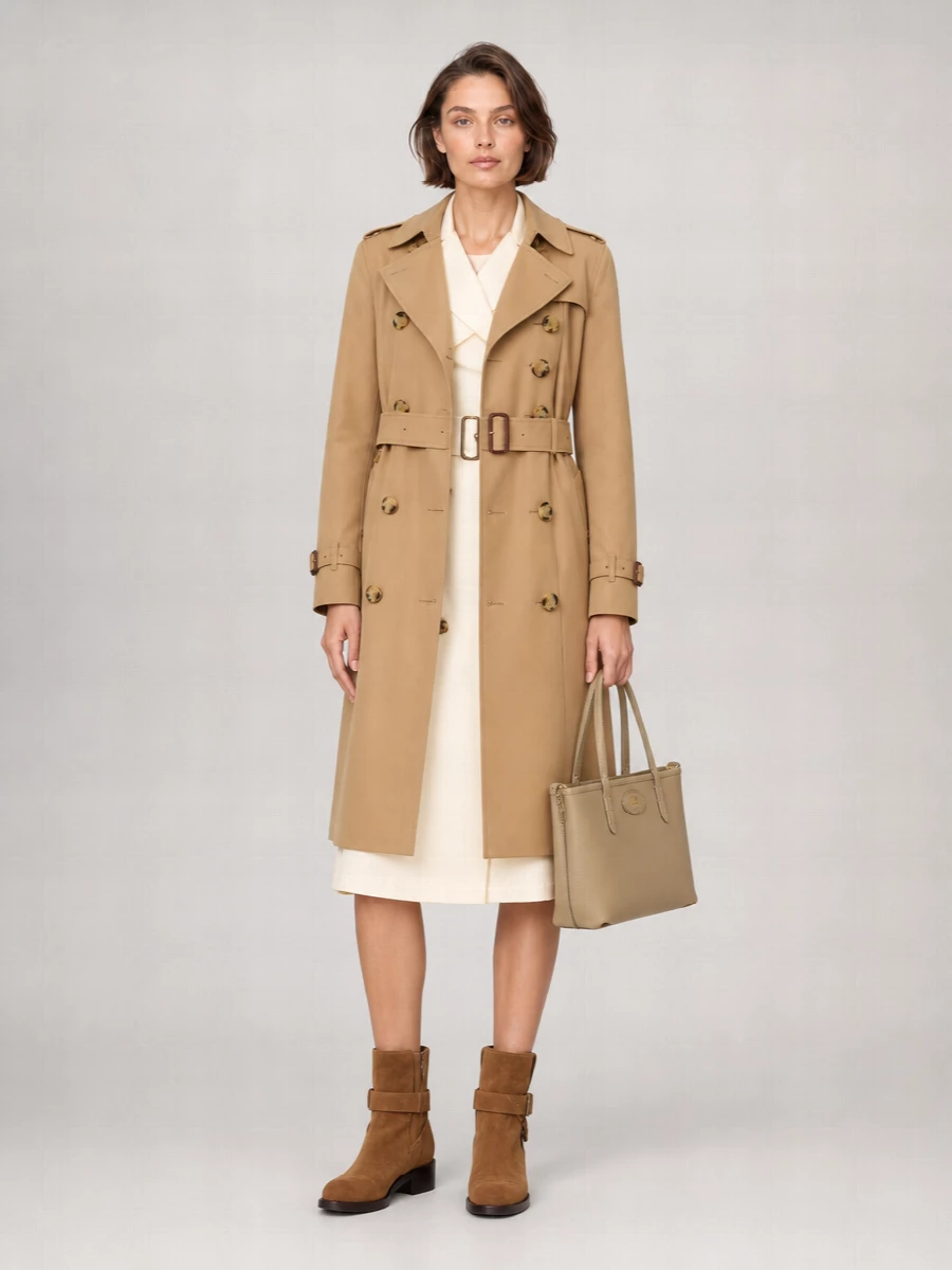 Burberry Cotton Double-Breasted Trench Coat