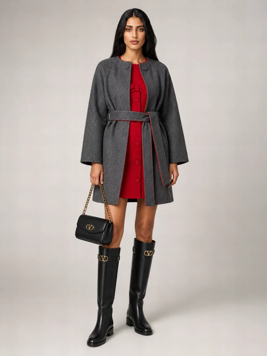 Valentino Garavani Wool Cashmere Belted Coat